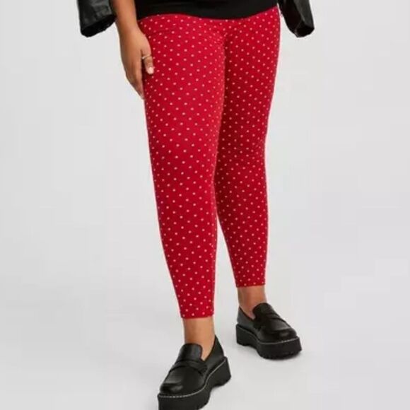 torrid Pants - Torrid 1 Red and White Polka Dot full leggings - New